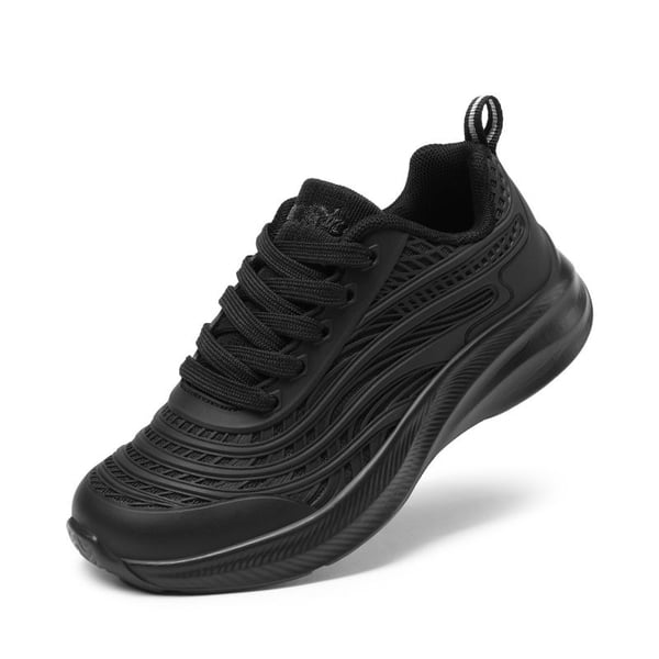 [Sparkle Glitter] Kids Lace-up Running Sneakers - ALL BLACK -  0